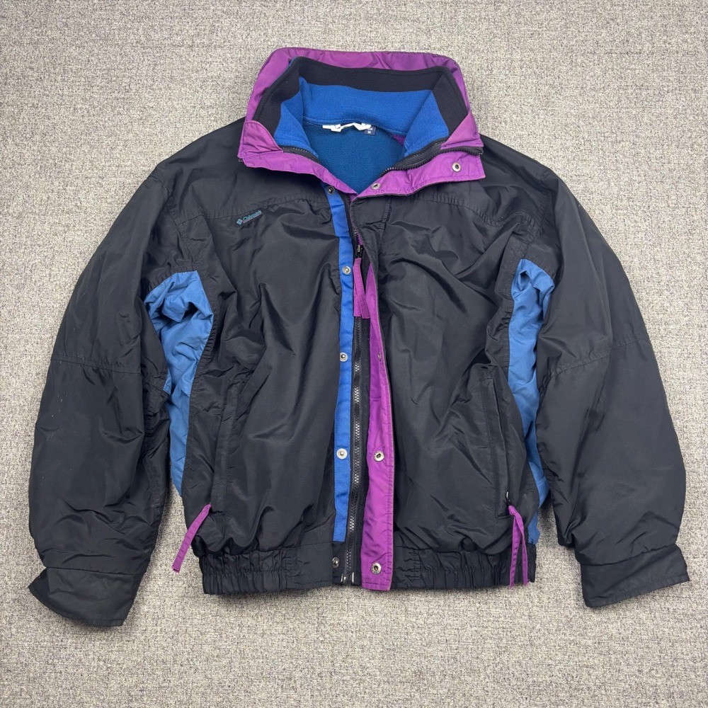 Columbia Jacket Mens M Bugaboo 3-in-1 Retro Black Blue Purple Vintage Made USA